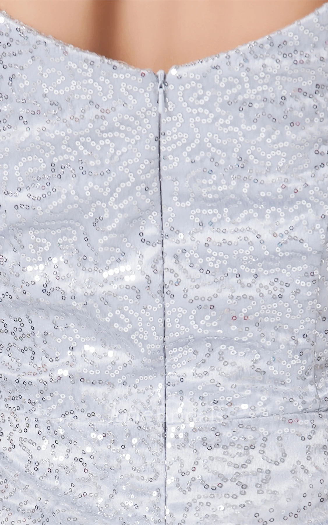 Strapped Fitted Short Dress with Sequined Bodice