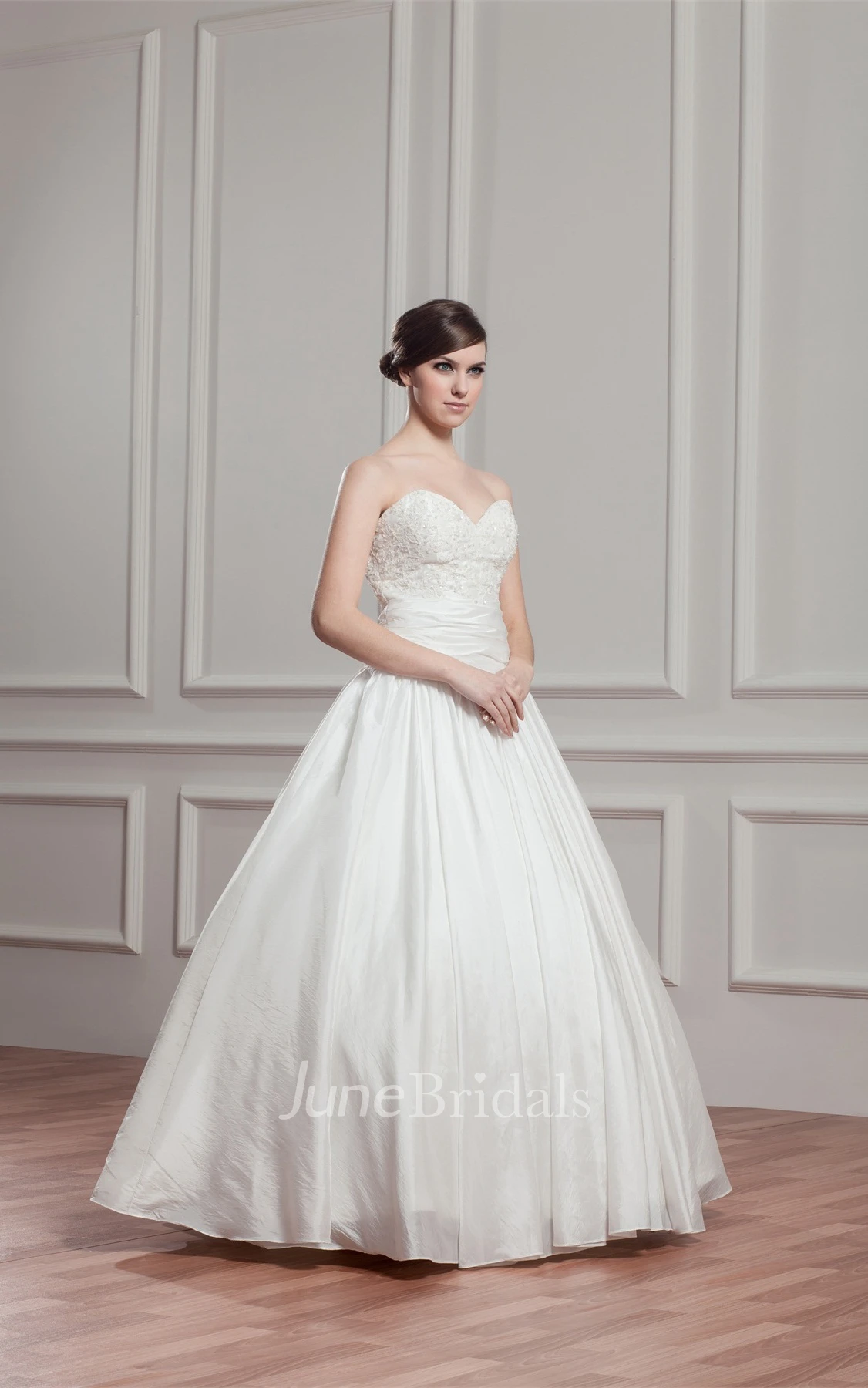 Sweetheart Pleated Ball Gown with Beading and Ruched Waist