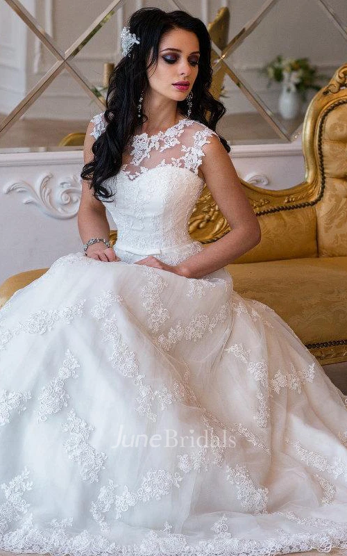 A-Line Sweetheart Lace Satin Weddig Dress