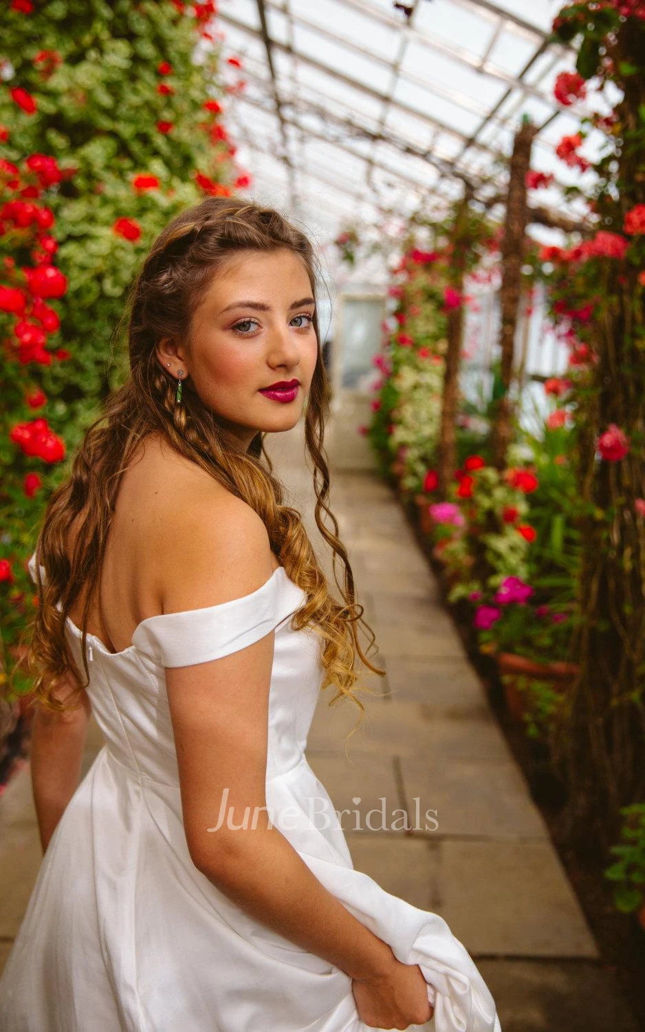 Organic Off The Shoulder Wedding Bamboo Style Dress