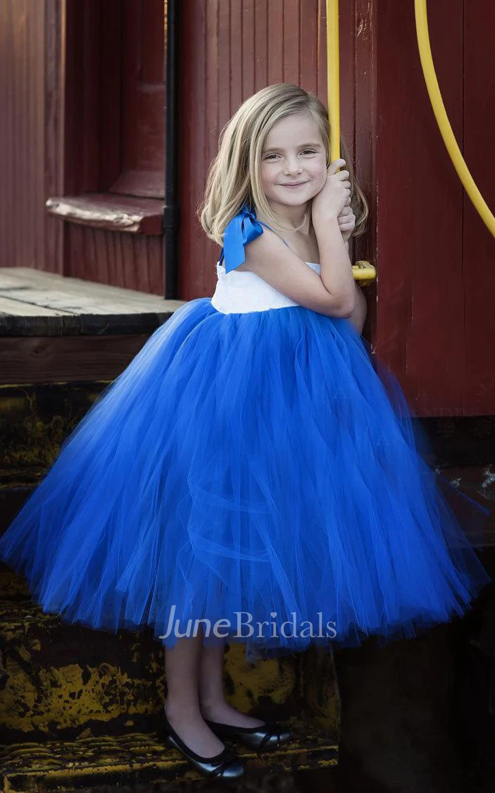 strapped White Lace Wedding Toddler Girls Dress With Pleats