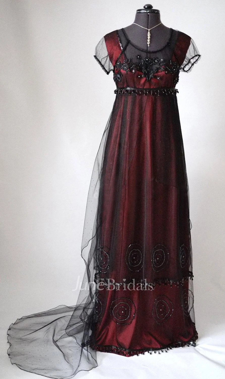 Black Tulle Dress with Beads