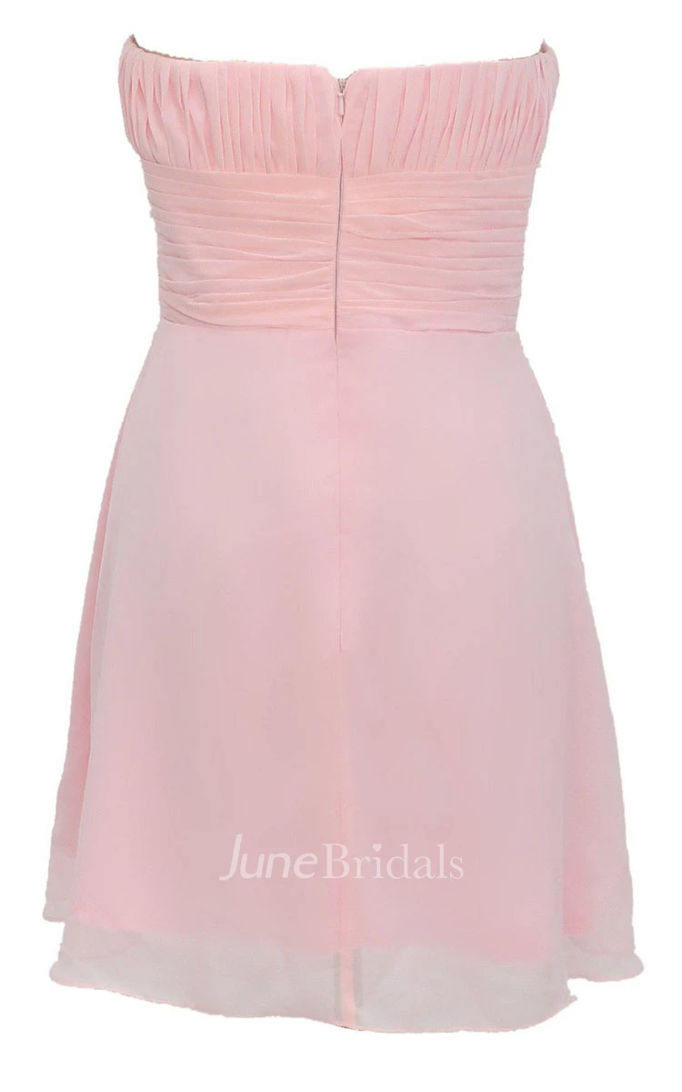 Delicate Sweetheart Short Dress With Floral Band