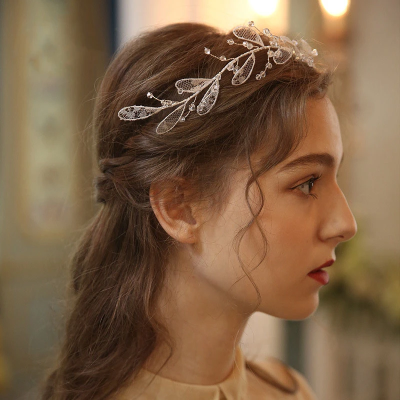 Western Style Silver Lace Crystal Headbands