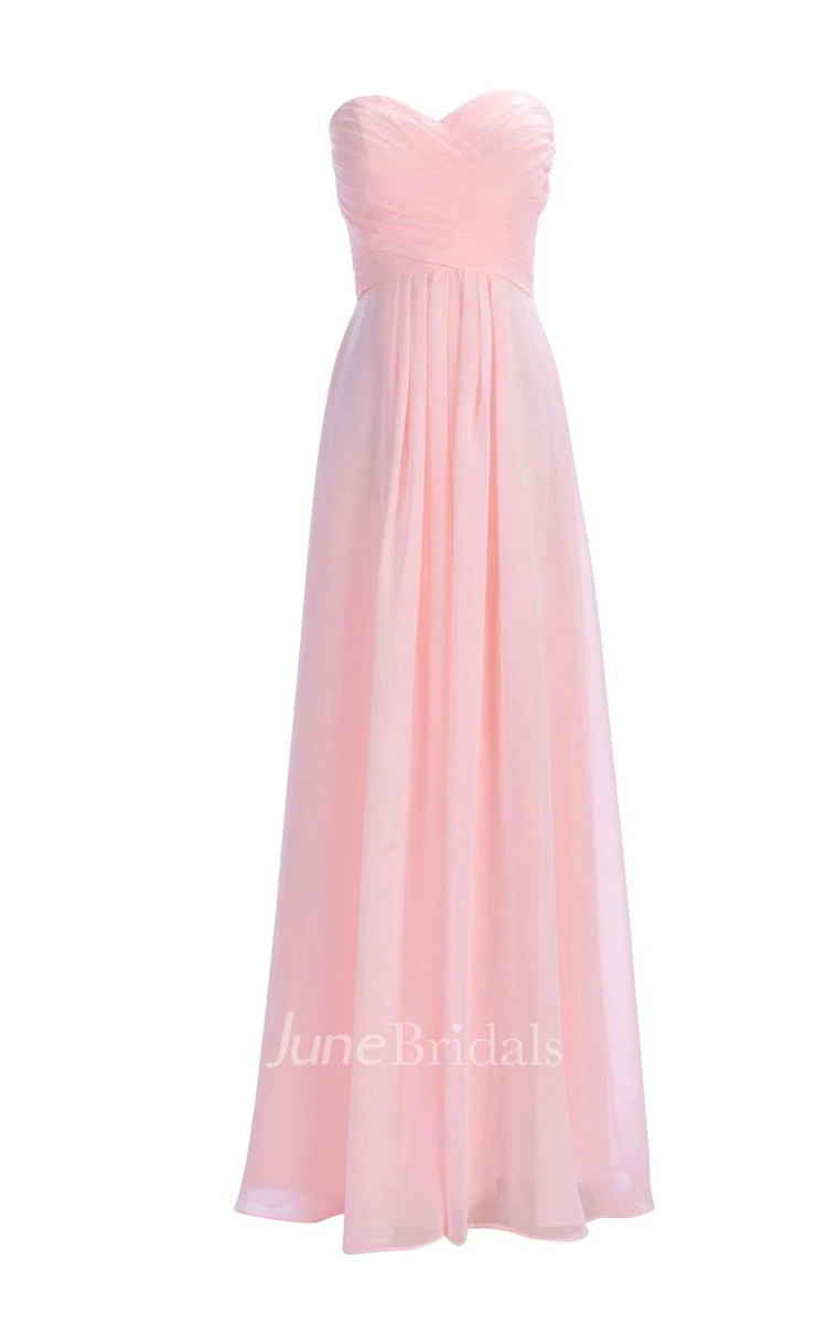 Sweetheart Criss-cross Chiffon A-line Dress With Lace-up Back