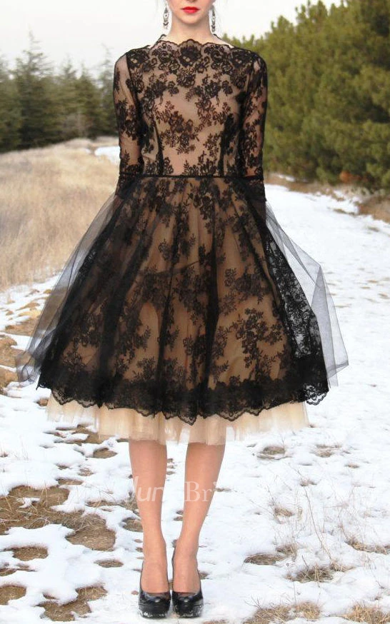 Red Lace With Tulle Underskirt Dress