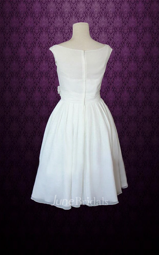Short Knee-Length Chiffon Weddig Dress