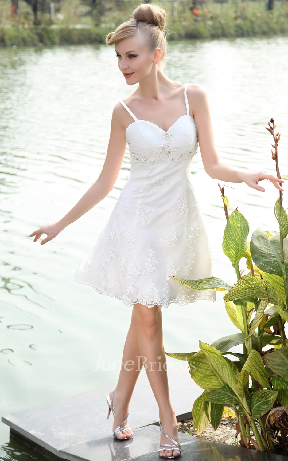 Captivating Cute Dress With Lace And Spaghetti Straps