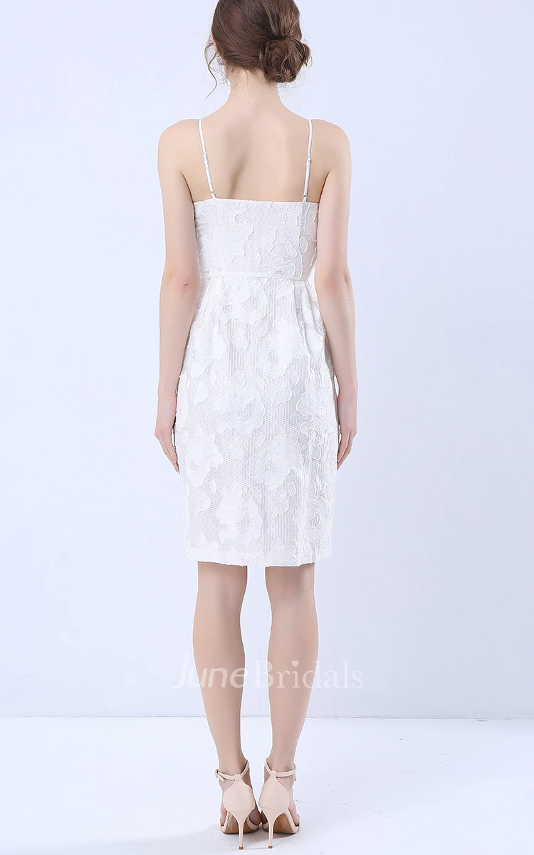 Detachable Straps Knee Length Dress with Slit