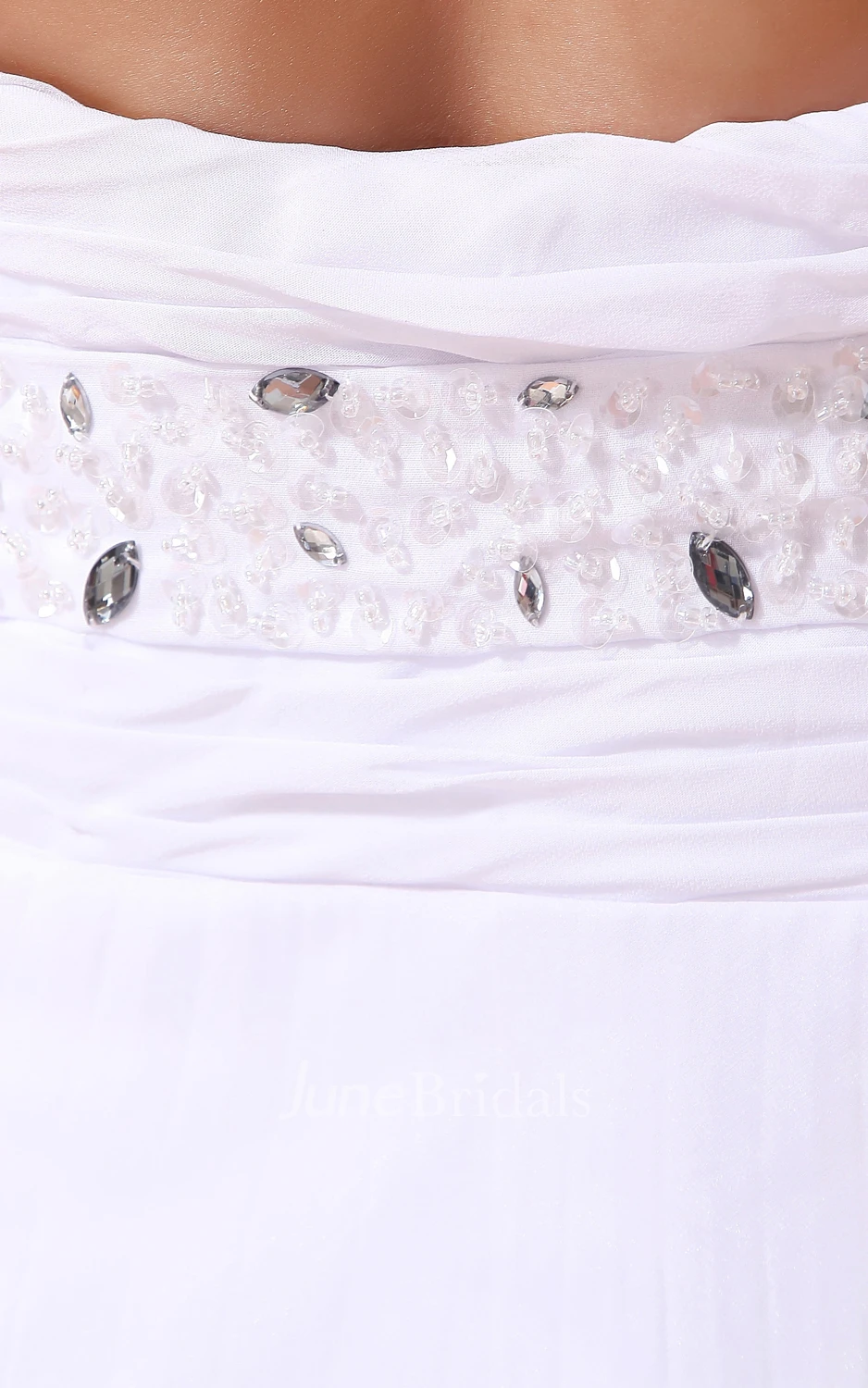 Tea-Length A-Line Dress With Draping And Crystal Detailing