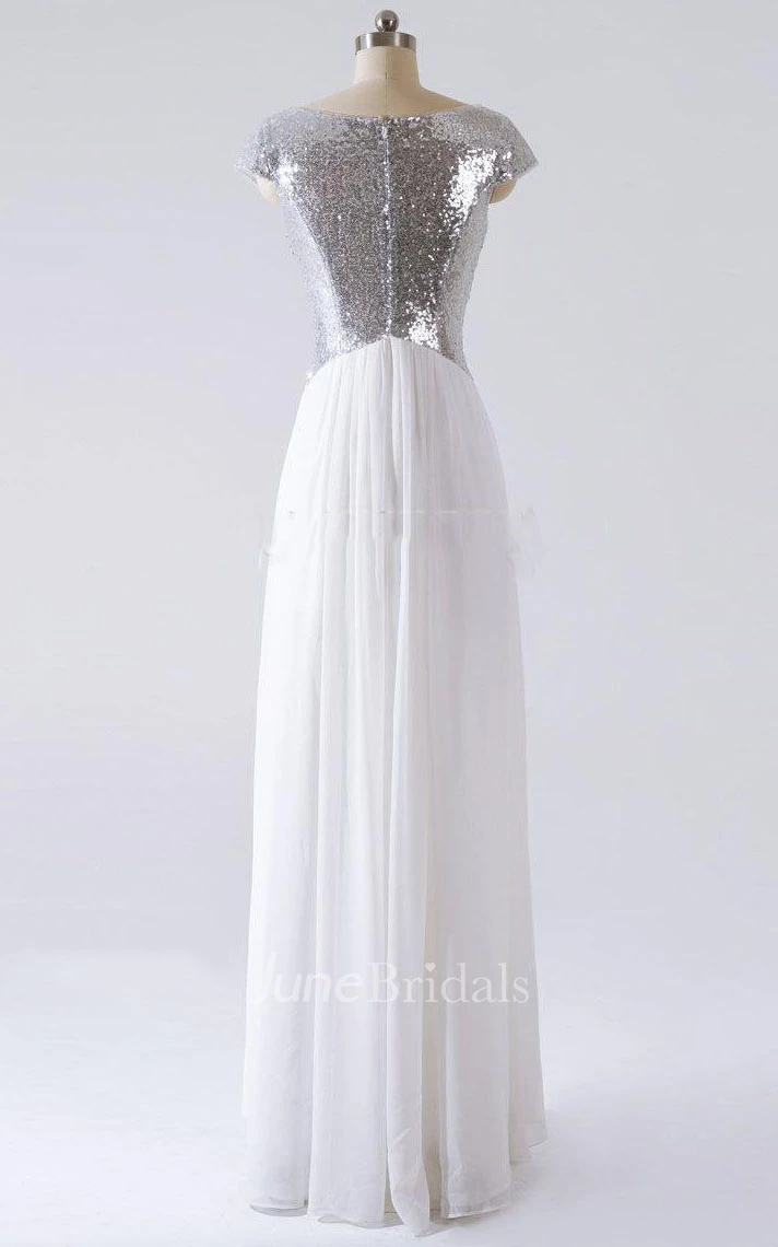 Sheath Floor-length V-neck Dress With Sequins