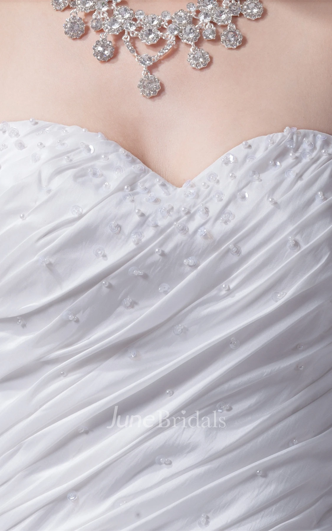 Sweetheart A-Line Dress with Sweep Train and Ruched Design