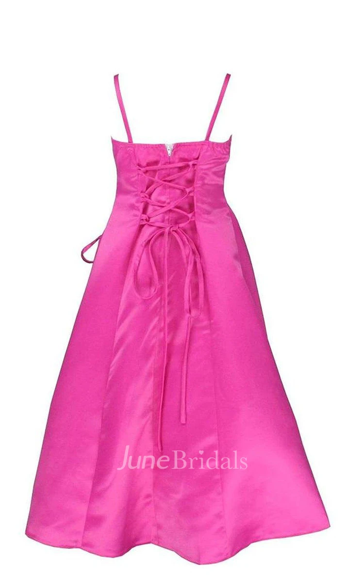 Sleeveless A-line Appliqued Dress With Straps and Sequins