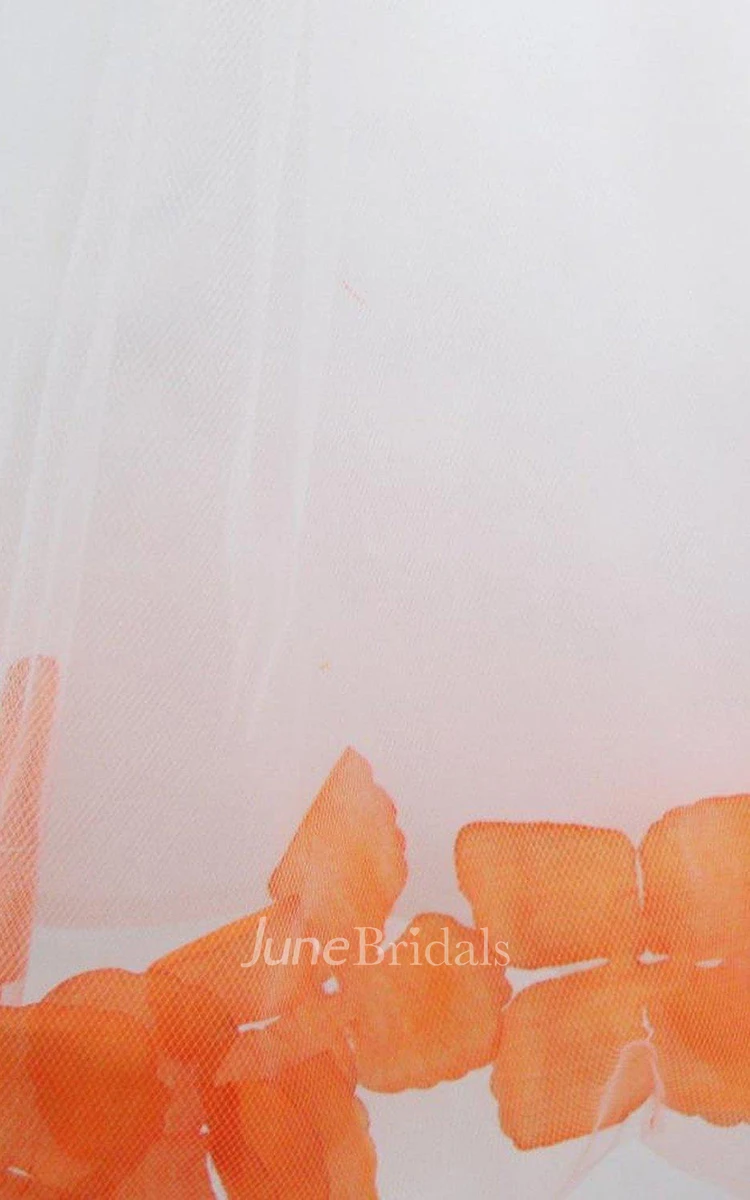 Sleeveless A-line Dress With Petals and Bow