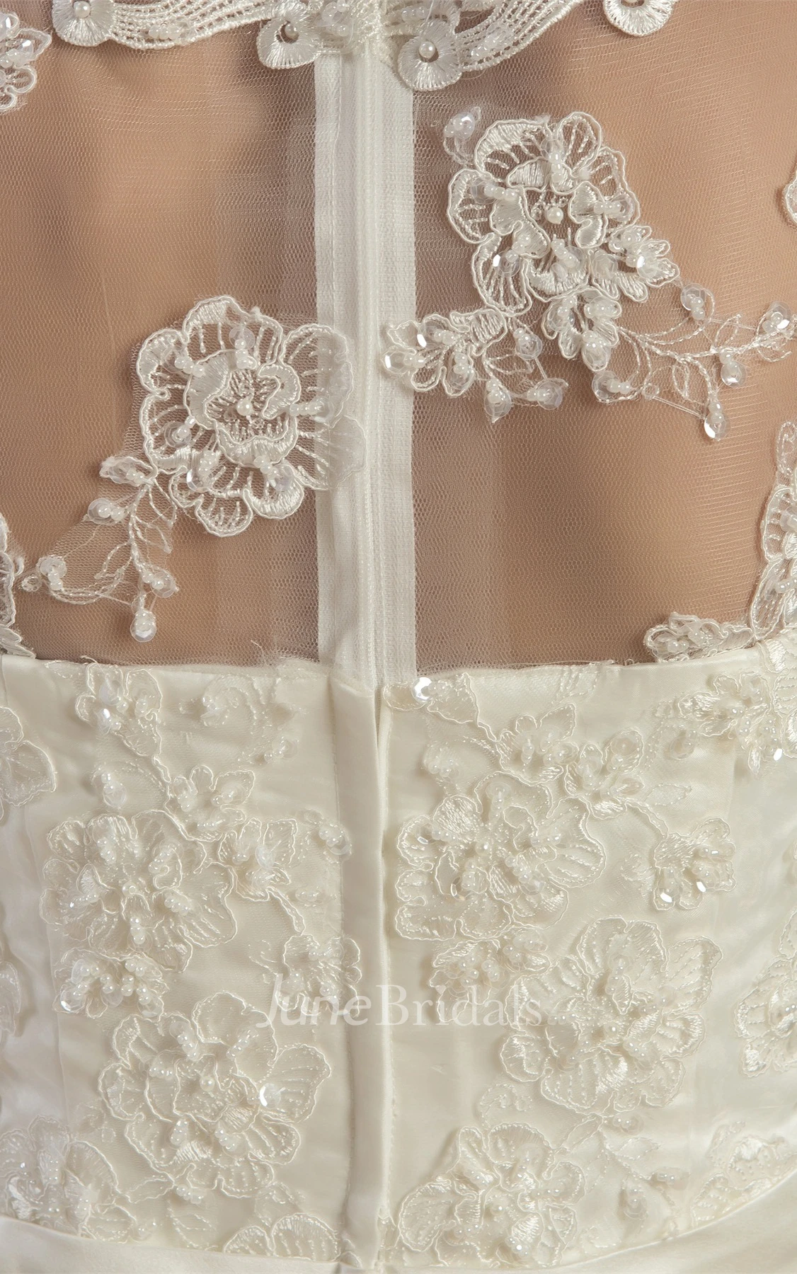 Sleeveless Mermaid Lace Dress with Illusion Neckline