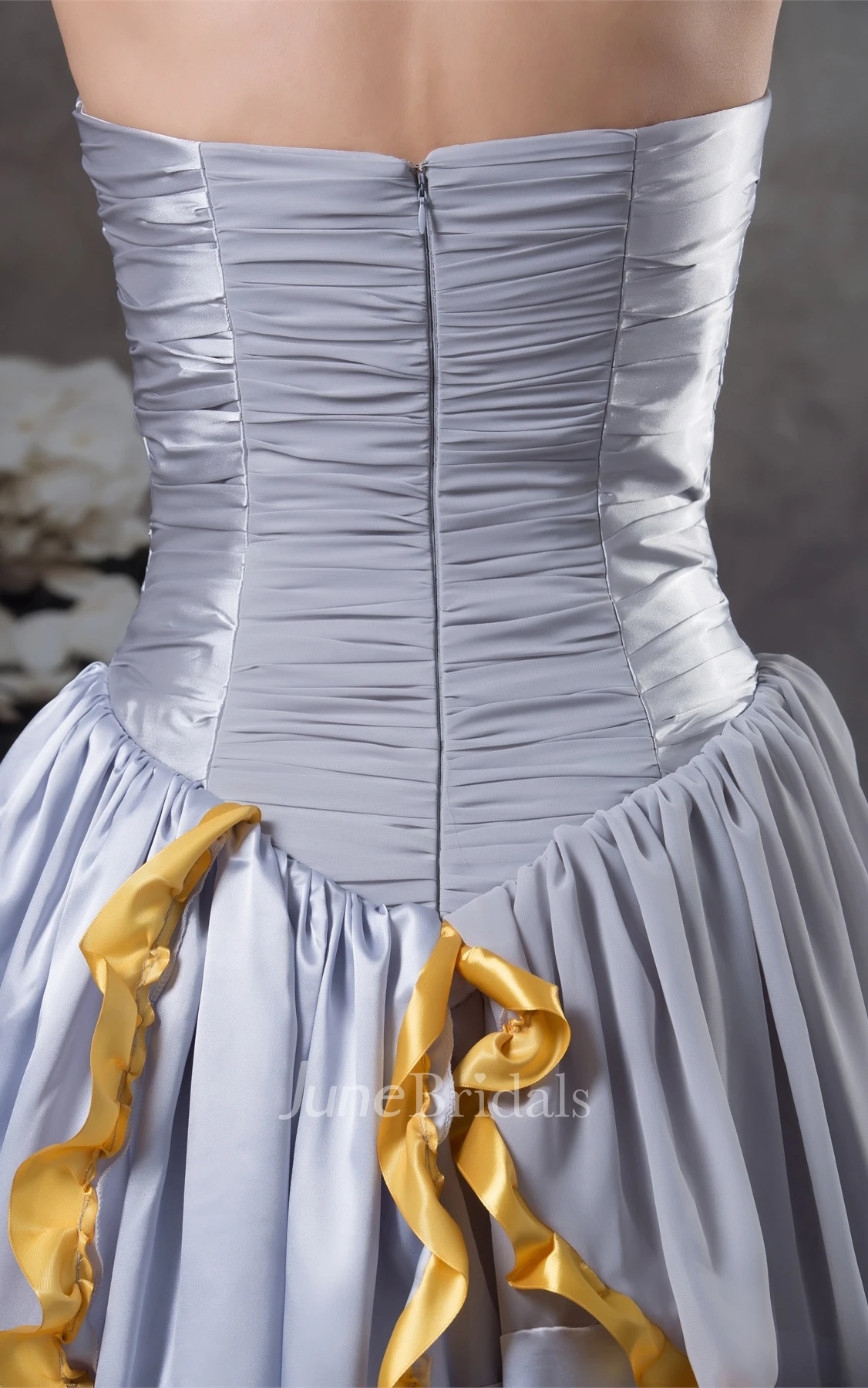 Sweetheart Ruffled A-Line Dress with Beading and Palatine Skirt