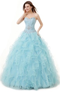 Sweetheart Ballgown With Ruffles and Sequins