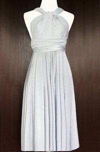 Knee-Length Pleated Dress With Straps