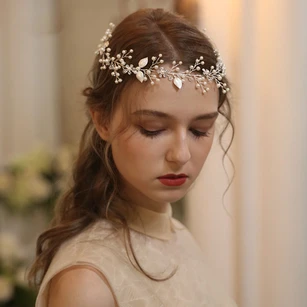 Silver Delicate Floral Beaded Headbands