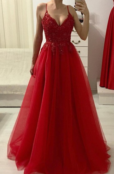 red long ball dress