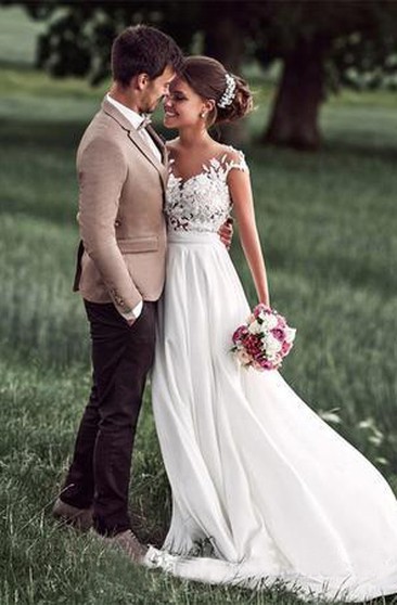 best wedding dresses for flat chest