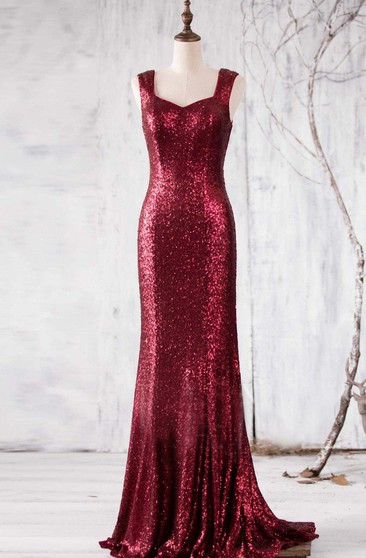 red sequin bridesmaid dresses