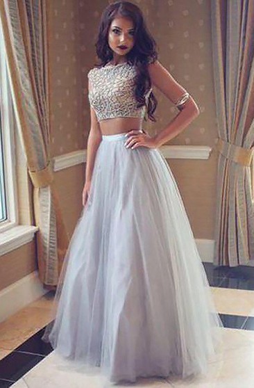 prom dress grey