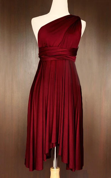 Wine Red Bridesmaid Convertible Wrap Dress