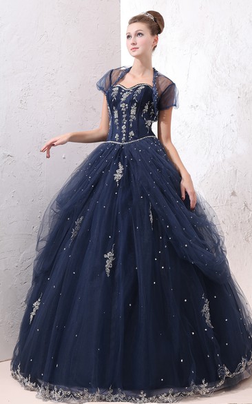 A-Line Exquisite Princess Ball Gown With Soft Tulle And Laces