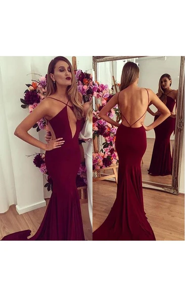 Sexy burgundy hot sale prom dress