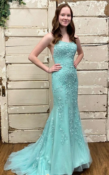 Turquoise cheap prom dress