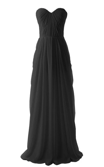 Exquisite Sweetheart A-line Pleated Chiffon Gown