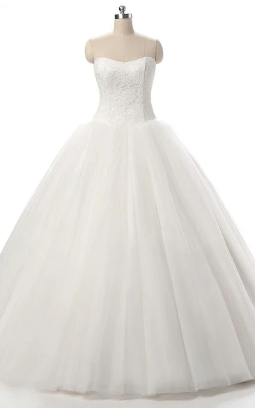 Ball Gown Tulle Lace Weddig Dress With Corset Back