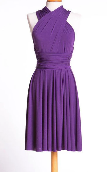Lilac Purple Short Comfortable Jersey Dress