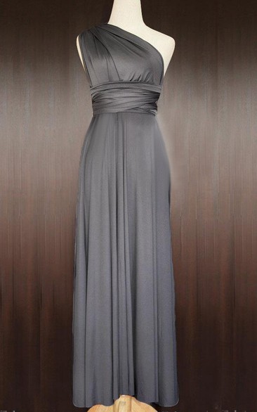 Maxi Slate Bridesmaid Convertible Wrap Full Length Dress
