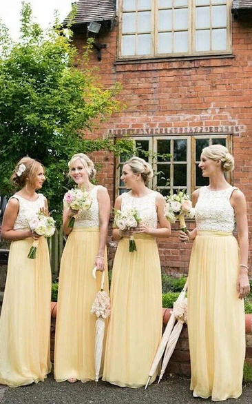 Black Bridesmaid Dresses with Yellow Sashes