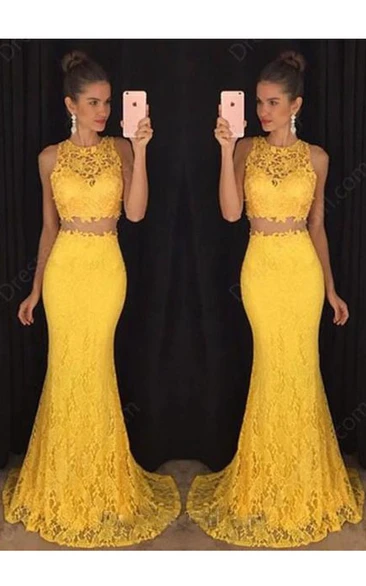 2 piece homecoming dresses yellow