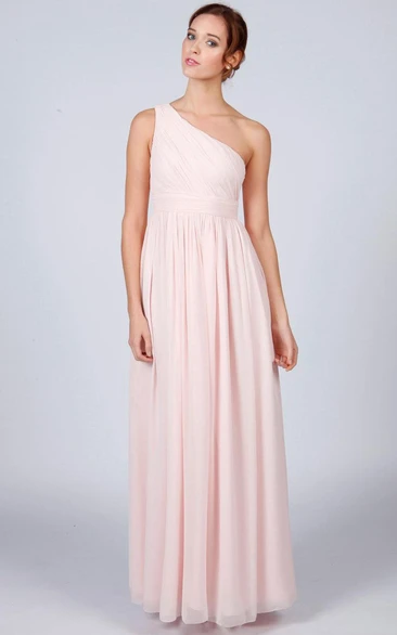 One-shoulder Floor-length Bridesmaid Dress