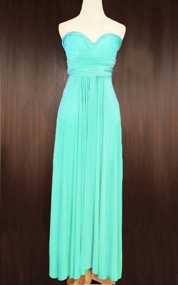 Turquoise Bridesmaid Convertible Wrap Full Length Dress