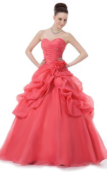 Sweetheart A-line Ballgown With Ruffles and Beadings