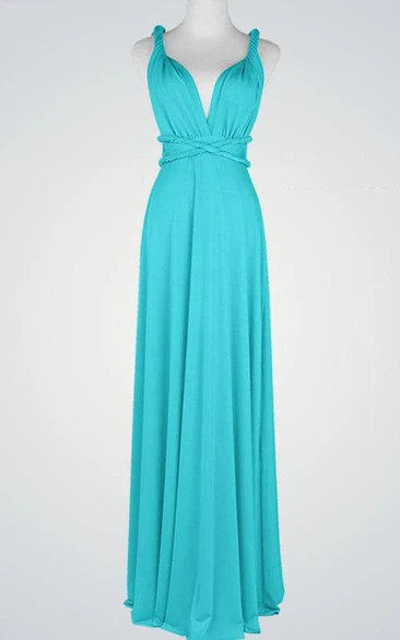 Strapped Chiffon Floor-Length Dress With Pleats