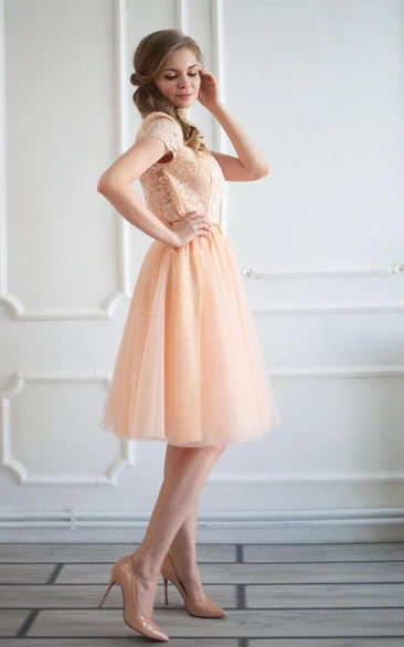 Layered Tulle Lace Top Dress