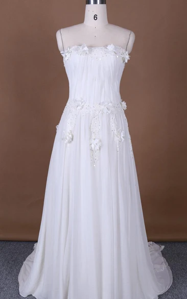 Sleeveless Sleeve Chiffon Lace Satin Dress With Appliques Flower