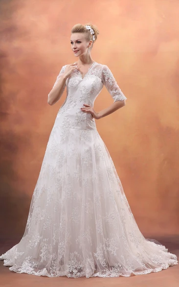 Ball Gown V-Neck Beaded Sleeveless Tulle Plus Size Wedding Dress With Criss  Cross And Lace Up