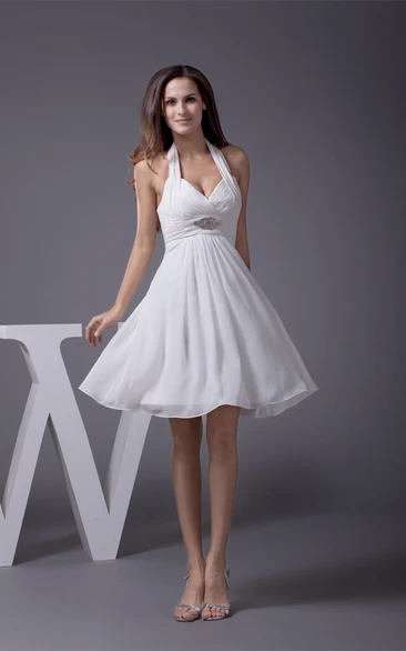 Empire waist hot sale short wedding dress