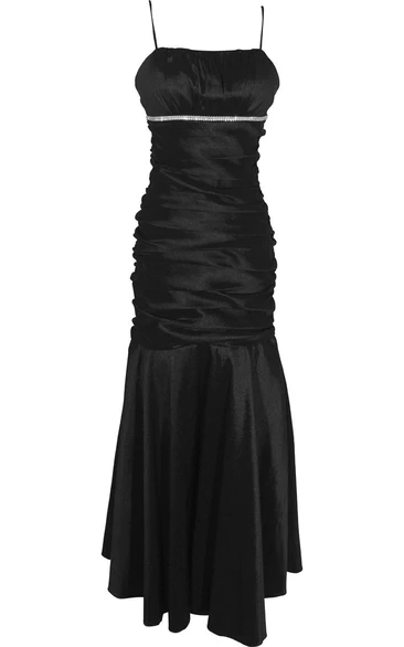 Sleeveless Trumpet Gown With Beadings and Pleats