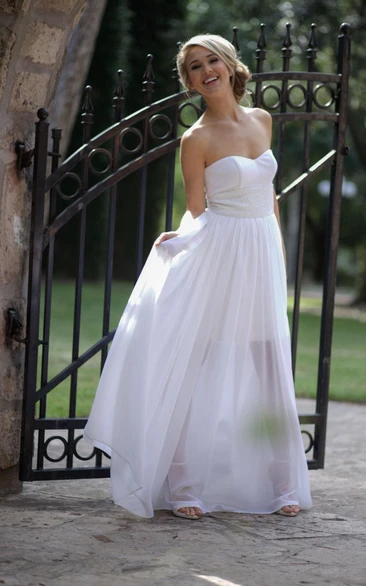 Short Strapped Sweetheart Chiffon Satin Dress With Beading Sequins