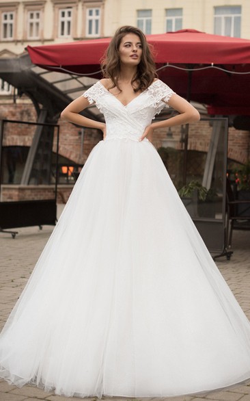 Vintage Ball Gown Sleeveless Tulle Wedding Dress