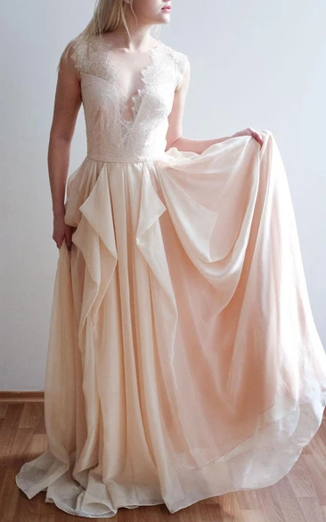 Champagne Chiffon Wedding One Of A Kind Only One Size Dress