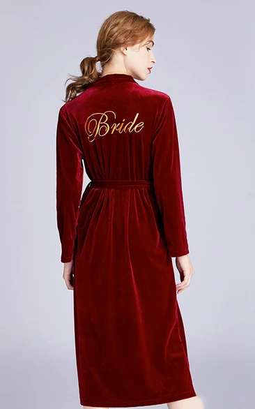 Bride Bridesmaid Embroidery Long Robe